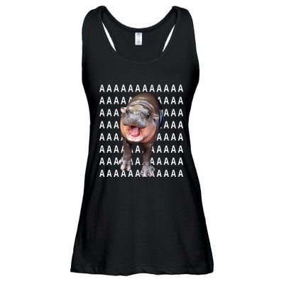 Baby Hippo Moo Deng Ladies Essential Flowy Tank