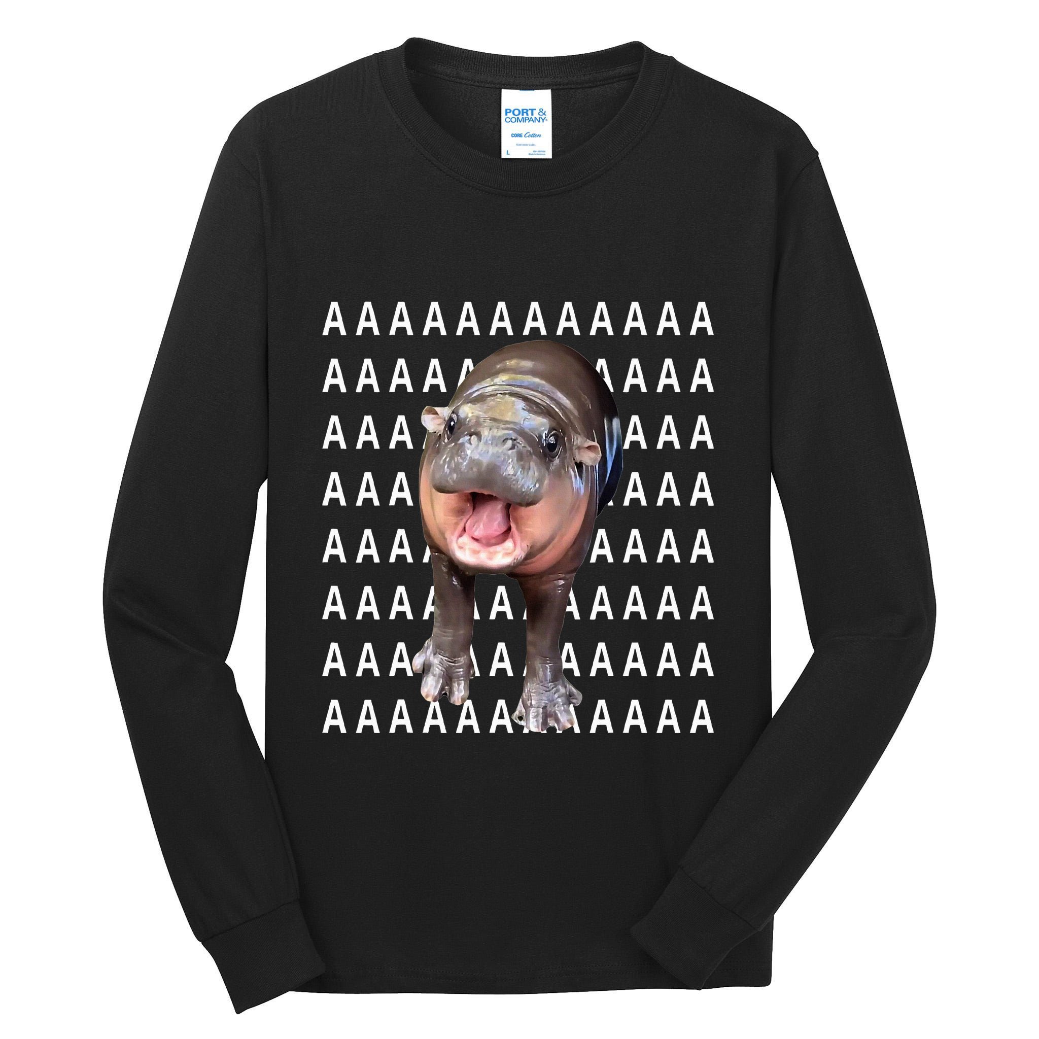 Baby Hippo Moo Deng Tall Long Sleeve T-Shirt