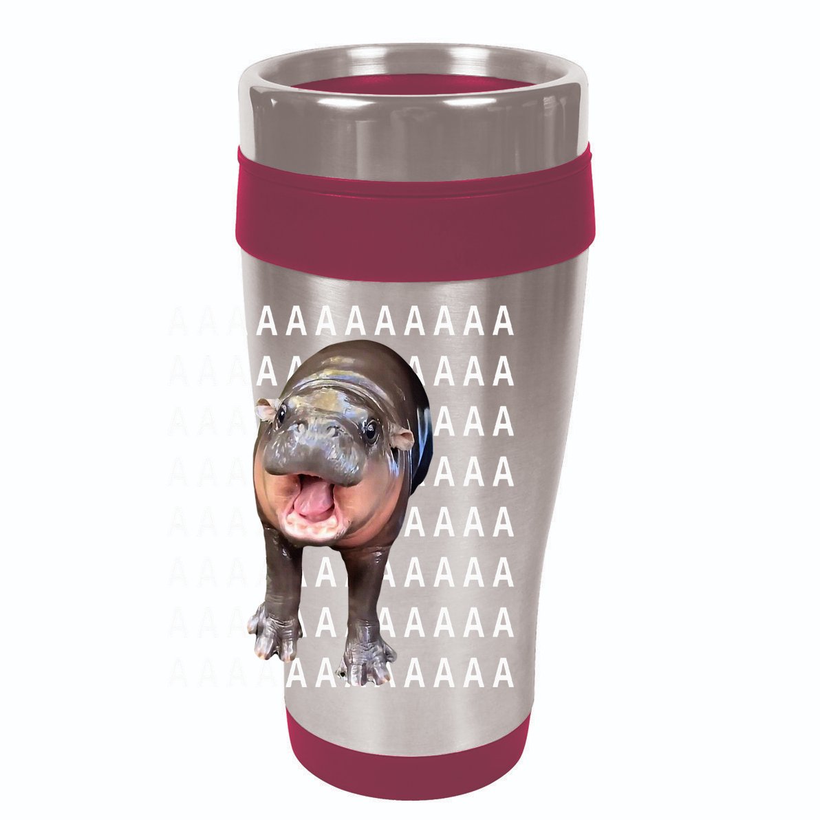 Baby Hippo Moo Deng 12oz Stainless Steel Coffee Mug