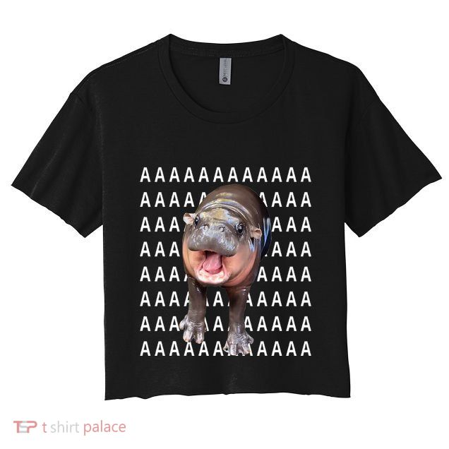Baby Hippo Moo Deng Crop Top