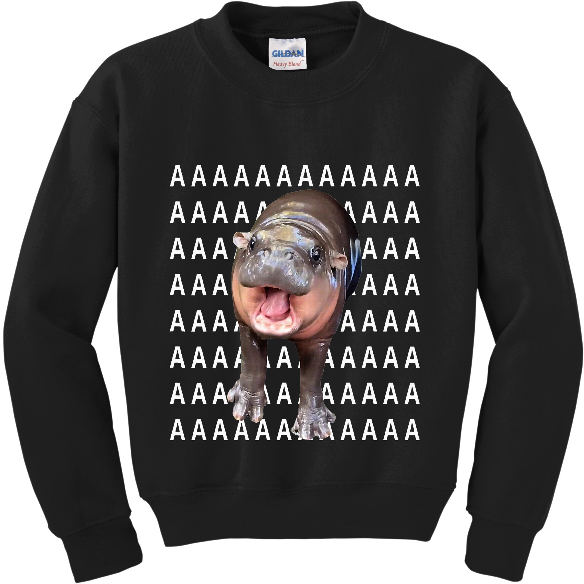 Baby Hippo Moo Deng Kids Sweatshirt