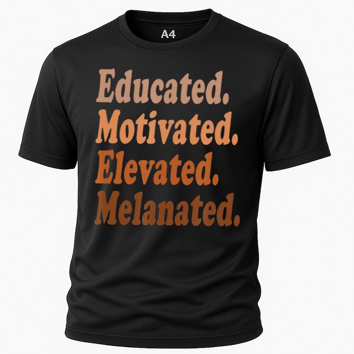 Black History Month Educated Motivated Elevated Melanated Cooling Performance Crew T-Shirt
