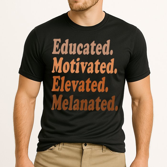 Black History Month Educated Motivated Elevated Melanated Cooling Performance Crew T-Shirt