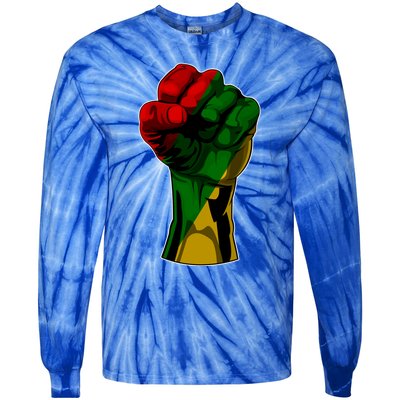 Black History Month Fist Gift Gift Tie-Dye Long Sleeve Shirt