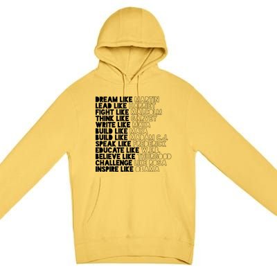 Black History Month Black Leaders Influential Inspirational Gift Premium Pullover Hoodie