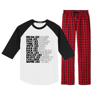 Black History Month Black Leaders Influential Inspirational Gift Raglan Sleeve Pajama Set