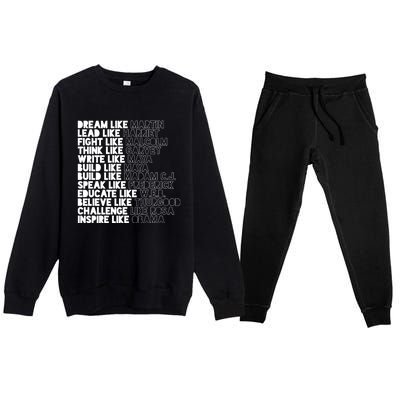 Black History Month Black Leaders Influential Inspirational Gift Premium Crewneck Sweatsuit Set