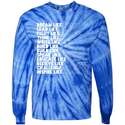 Black History Month Black Leaders Influential Inspirational Gift Tie-Dye Long Sleeve Shirt