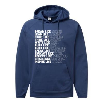 Black History Month Black Leaders Influential Inspirational Gift Performance Fleece Hoodie