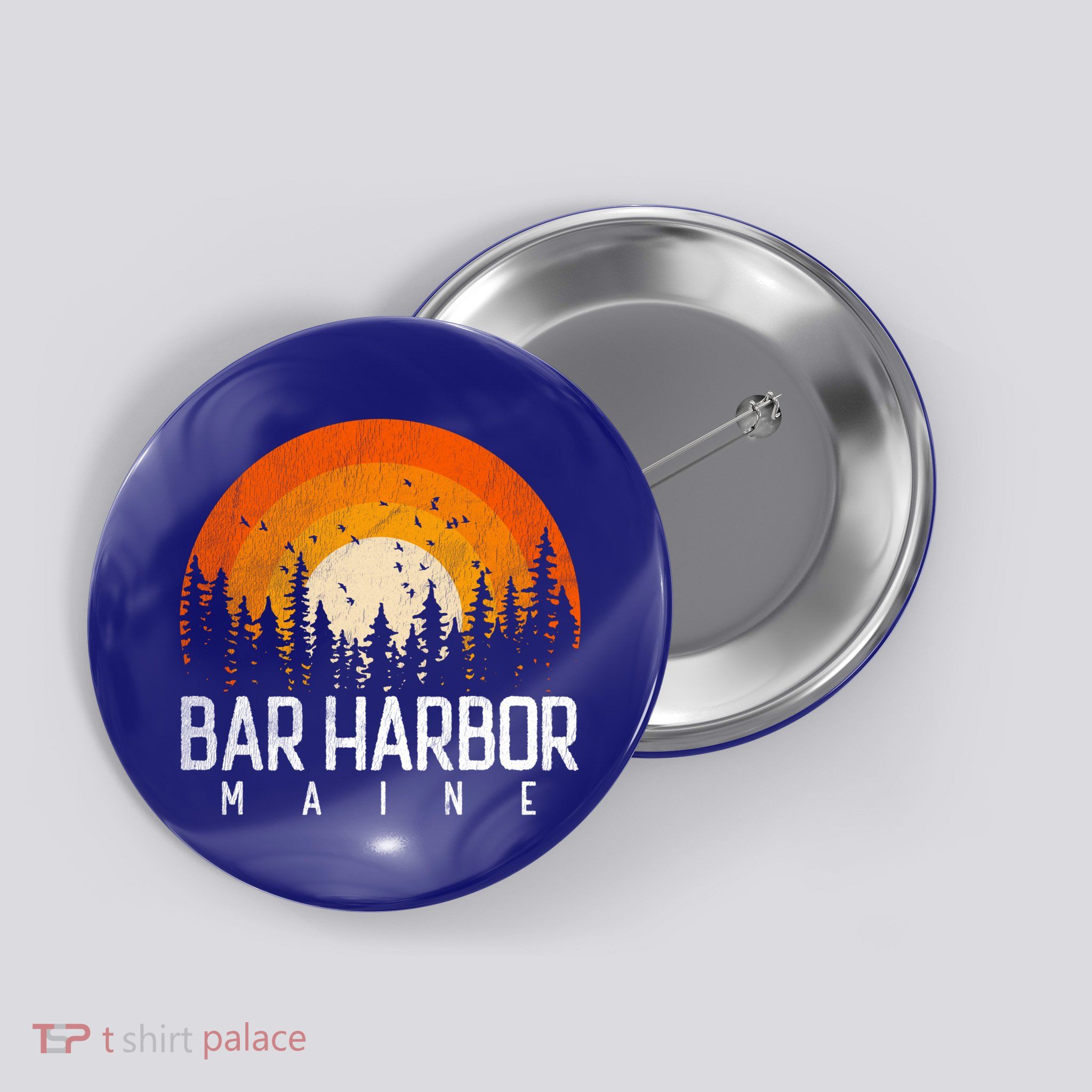 Bar Harbor Maine Me Gift Retro Vintage 70s 80s 90s Gift Button
