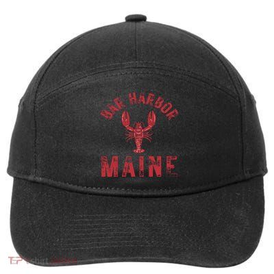 Bar Harbor Maine Lobster Travel Acadia Vintage Gift 7-Panel Snapback Hat