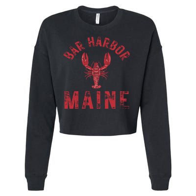 Bar Harbor Maine Lobster Travel Acadia Vintage Gift Cropped Pullover Crew