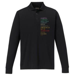 Black History Month Black Leader's Graphic Design Performance Long Sleeve Polo