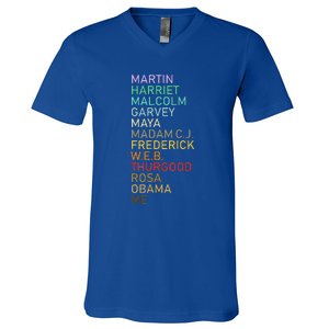 Black History Month Black Leader's Graphic Design V-Neck T-Shirt