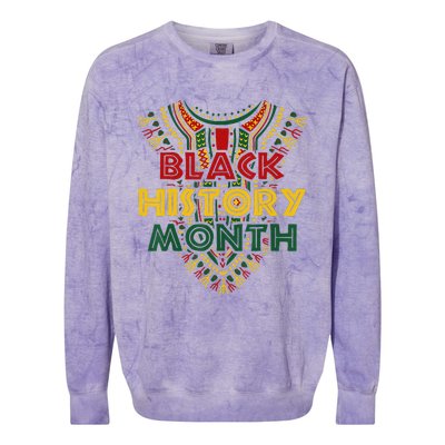 Black History Month African American Flag Juneteenth Dashiki Colorblast Crewneck Sweatshirt