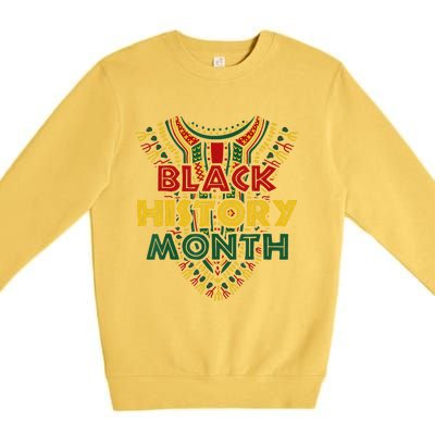 Black History Month African American Flag Juneteenth Dashiki Premium Crewneck Sweatshirt