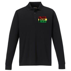 Black History Month Proud Black Step Dad Bonus Daddy Father Gift Performance Long Sleeve Polo