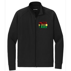 Black History Month Proud Black Step Dad Bonus Daddy Father Gift Stretch Full-Zip Cadet Jacket