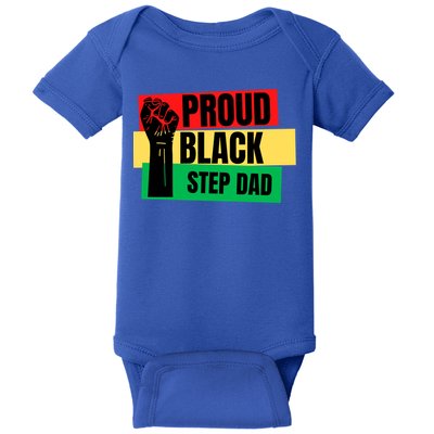 Black History Month Proud Black Step Dad Bonus Daddy Father Gift Baby Bodysuit