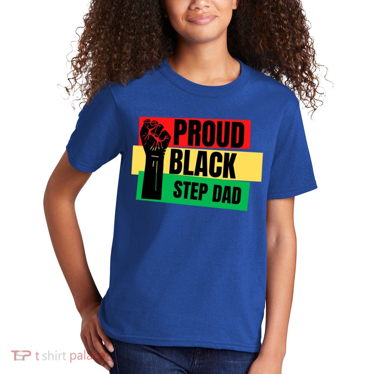 Black History Month Proud Black Step Dad Bonus Daddy Father Gift Kids T-Shirt