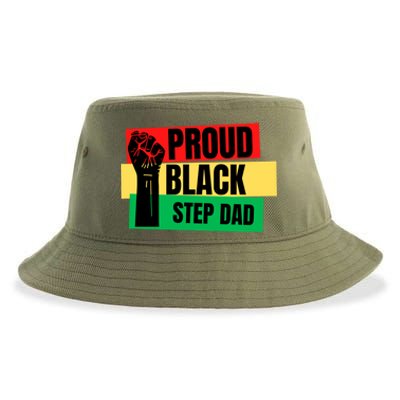 Black History Month Proud Black Step Dad Bonus Daddy Father Gift Sustainable Bucket Hat