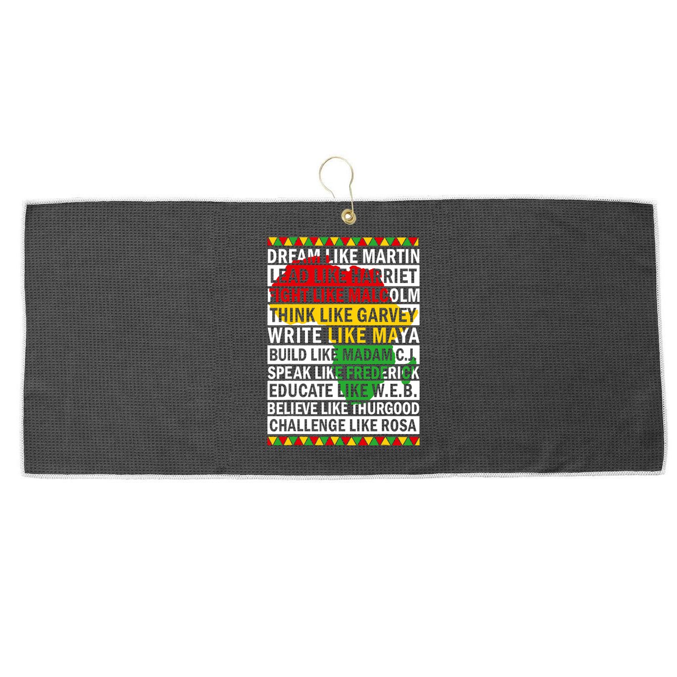 Black History Month Dream Like African Leader Large Microfiber Waffle Golf Towel