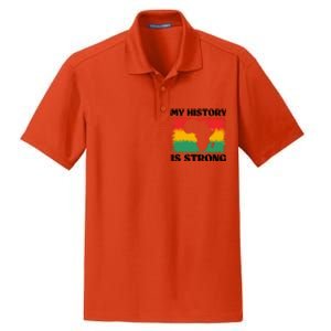 Black History Month My History Is Strong Cool Gift Dry Zone Grid Polo