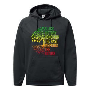 Black History Month Honoring Past Inspiring Future Performance Fleece Hoodie