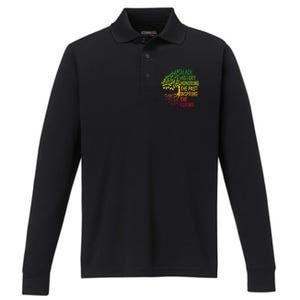 Black History Month Honoring Past Inspiring Future Performance Long Sleeve Polo