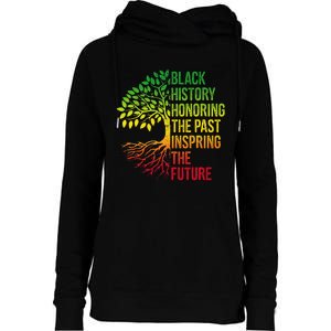 Black History Month Honoring Past Inspiring Future Womens Funnel Neck Pullover Hood