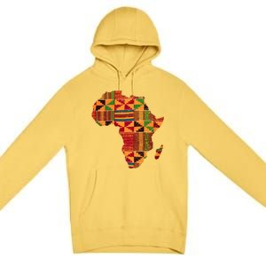 Black History Month Shirts Cool Africa Map Kente Cloth Gift African Lover Premium Pullover Hoodie