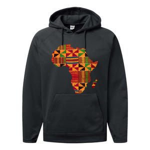 Black History Month Shirts Cool Africa Map Kente Cloth Gift African Lover Performance Fleece Hoodie