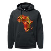 Black History Month Shirts Cool Africa Map Kente Cloth Gift African Lover Performance Fleece Hoodie