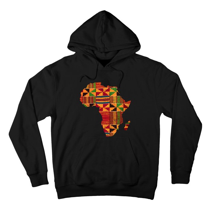 Black History Month Shirts Cool Africa Map Kente Cloth Gift African Lover Hoodie