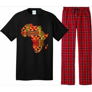 Black History Month Shirts Cool Africa Map Kente Cloth Gift African Lover Pajama Set