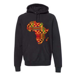 Black History Month Shirts Cool Africa Map Kente Cloth Gift African Lover Premium Hoodie