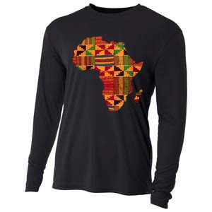 Black History Month Shirts Cool Africa Map Kente Cloth Gift African Lover Cooling Performance Long Sleeve Crew