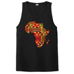 Black History Month Shirts Cool Africa Map Kente Cloth Gift African Lover PosiCharge Competitor Tank