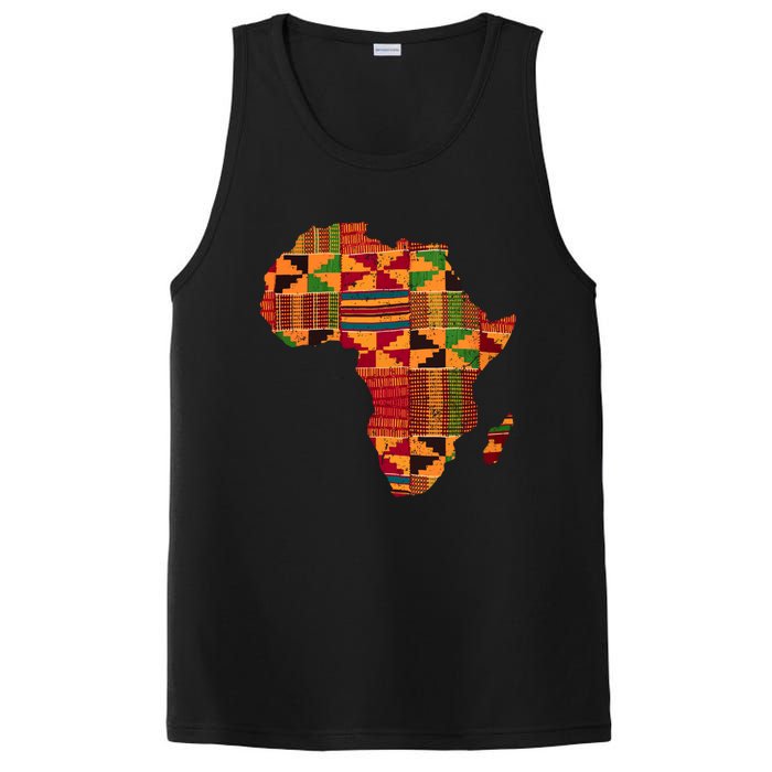 Black History Month Shirts Cool Africa Map Kente Cloth Gift African Lover PosiCharge Competitor Tank