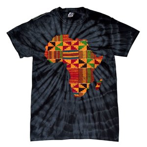 Black History Month Shirts Cool Africa Map Kente Cloth Gift African Lover Tie-Dye T-Shirt