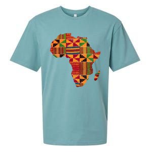 Black History Month Shirts Cool Africa Map Kente Cloth Gift African Lover Sueded Cloud Jersey T-Shirt