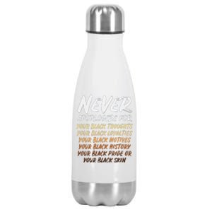 Black History Month Not Sorry For Being Black Stainless Steel Insulated Water Bottle