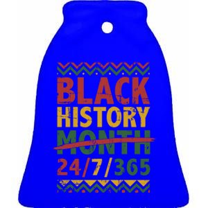 Black History Month 24/7/365 With African Flag Gift Ceramic Bell Ornament