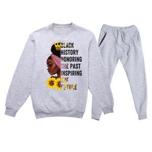 Black History Month Honoring Past Inspiring Future  Premium Crewneck Sweatsuit Set