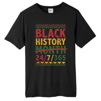 Black History Month 24/7/365 With African Flag Funny Gift Tall Fusion ChromaSoft Performance T-Shirt