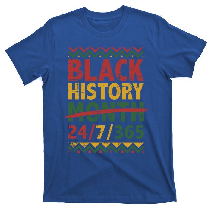 Black History Month 24/7/365 With African Flag Funny Gift T-Shirt