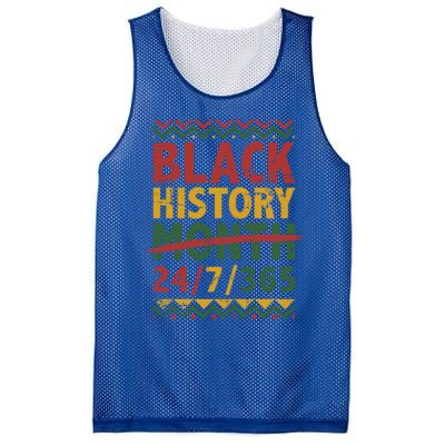 Black History Month 24/7/365 With African Flag Funny Gift Mesh Reversible Basketball Jersey Tank