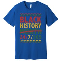 Black History Month 24/7/365 With African Flag Funny Gift Premium T-Shirt