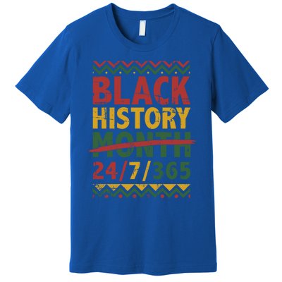 Black History Month 24/7/365 With African Flag Funny Gift Premium T-Shirt