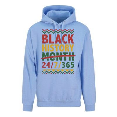 Black History Month 24/7/365 With African Flag Funny Gift Unisex Surf Hoodie